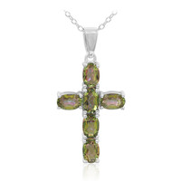 Green Mystic Quartz Silver Necklace