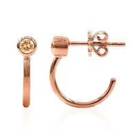 9K SI1 Argyle Rose De France Diamond Gold Earrings