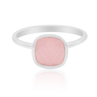 Pink Jade Silver Ring