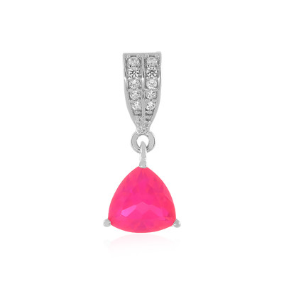 Pink Ethiopian Opal Silver Pendant