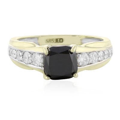 14K Black Diamond Gold Ring