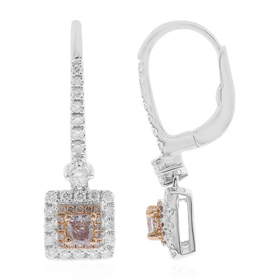 18K SI Pink Diamond Gold Earrings (CIRARI)