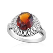 Red Citrine Silver Ring