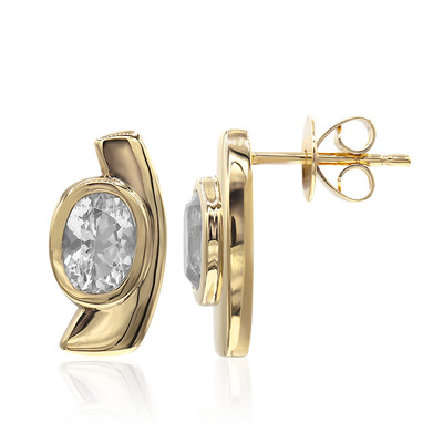 9K Herkimer Diamond Quartz Gold Earrings (Amanda Adkins)