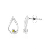 I3 Yellow Diamond Silver Earrings