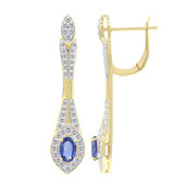 14K Ceylon Blue Sapphire Gold Earrings (Annette)