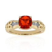 9K AAA Mexican Fire Opal Gold Ring