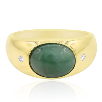 9K Green Jadeite Gold Ring (Annette)