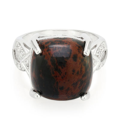 Unique Mahogany Obsidian Ring - Cachet | NOVICA