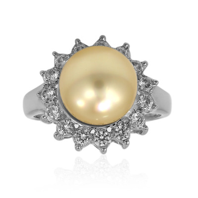 Kabira Golden South Sea Pearl Silver Ring (TPC)