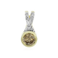 9K I4 Champagne Diamond Gold Pendant