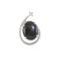 Black Star Sapphire Silver Pendant