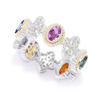 Fancy Sapphire Silver Ring (Dallas Prince Designs)