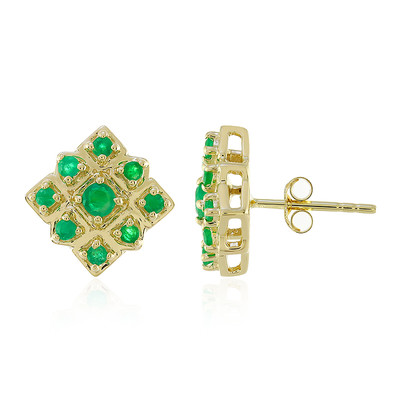 9K Brazilian Emerald Gold Earrings (Adela Gold)