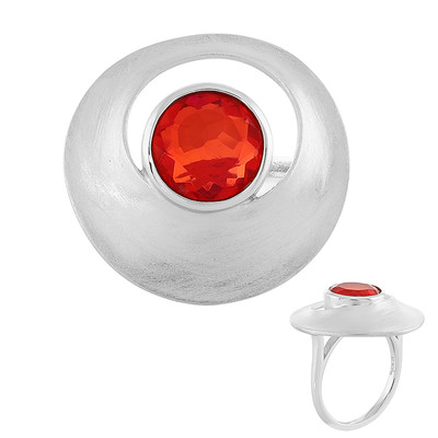 Red Ethiopian Opal Silver Ring (MONOSONO COLLECTION)