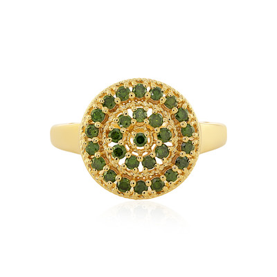 I3 Green Diamond Silver Ring
