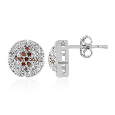 I3 Cognac Diamond Silver Earrings