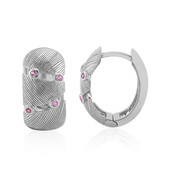 Pink Sapphire Silver Earrings