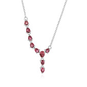 Pink Tourmaline Silver Necklace