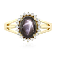 9K Black Star Sapphire Gold Ring