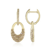 9K I2 Champagne Diamond Gold Earrings