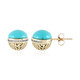 9K Sleeping Beauty Turquoise Gold Earrings (Ornaments by de Melo)