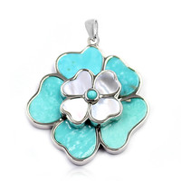 Campitos Turquoise Silver Pendant (Anne Bever)