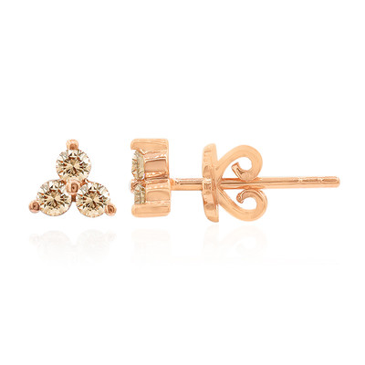 9K SI Rose de France Diamond Gold Earrings (Annette)