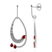 Tanzanian Ruby Silver Earrings