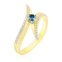 9K SI2 Blue Diamond Gold Ring (de Melo)