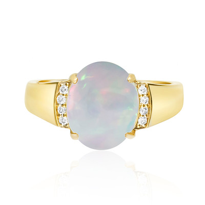 10K White Opal Gold Ring