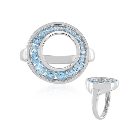 Swiss Blue Topaz Silver Ring (MONOSONO COLLECTION)