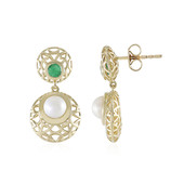 9K White Freshwater Pearl Gold Earrings (Ornaments by de Melo)