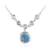 Sky Blue Topaz Silver Necklace