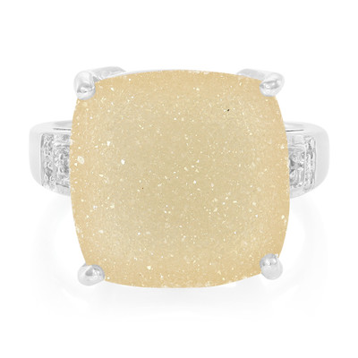 Glitter Agate Silver Ring