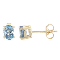 9K Santa Maria Aquamarine Gold Earrings