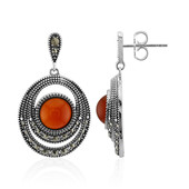 Red Agate Silver Earrings (Annette classic)