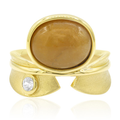 Golden Jadeite Silver Ring (Annette)