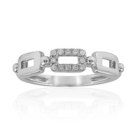 I2 (H) Diamond Silver Ring