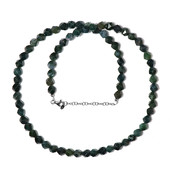 Moss Agate Silver Necklace