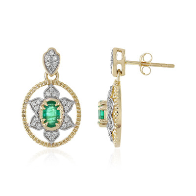 9K Brazilian Emerald Gold Earrings (Adela Gold)