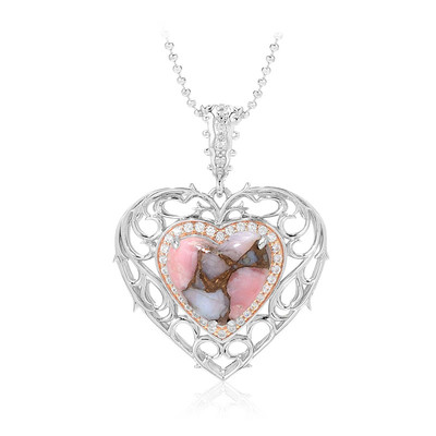 Pink Opal Mosaic Silver Necklace (Dallas Prince Designs)