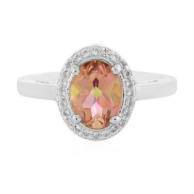 Peach Mystic Topaz Silver Ring