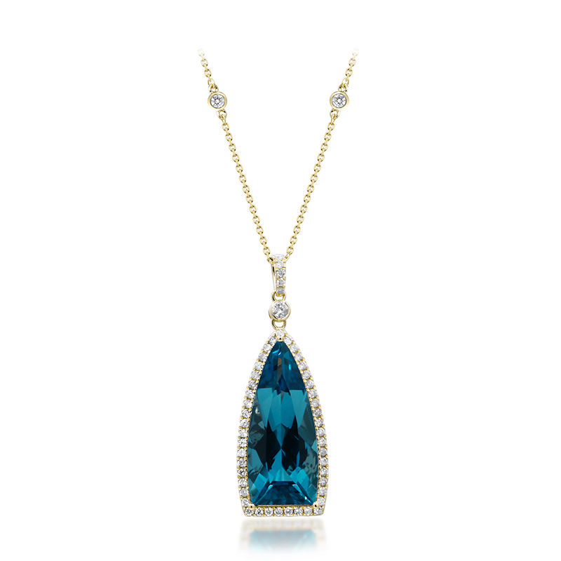 Vahan 14k Gold & Sterling Silver London Blue Topaz Necklace | Stiles  Jewelers