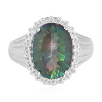 Green Mystic Quartz Silver Ring