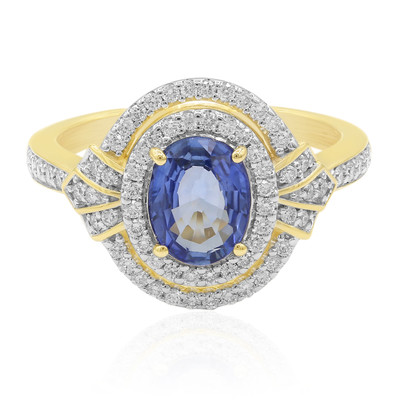 9K Ceylon Sapphire Gold Ring (Annette)