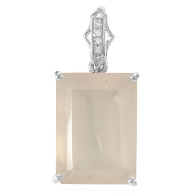 Pink Chalcedony Silver Pendant