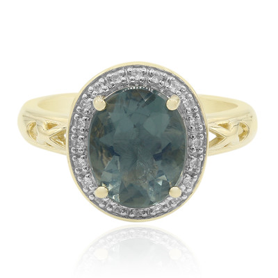 9K Blue Fire Opal Gold Ring