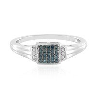 I1 Blue Diamond Silver Ring