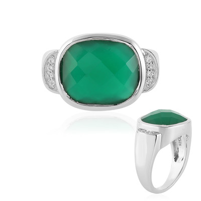 Crystal Rings | Natural Green Aventurine Oval Diamond Cut Shape Ring